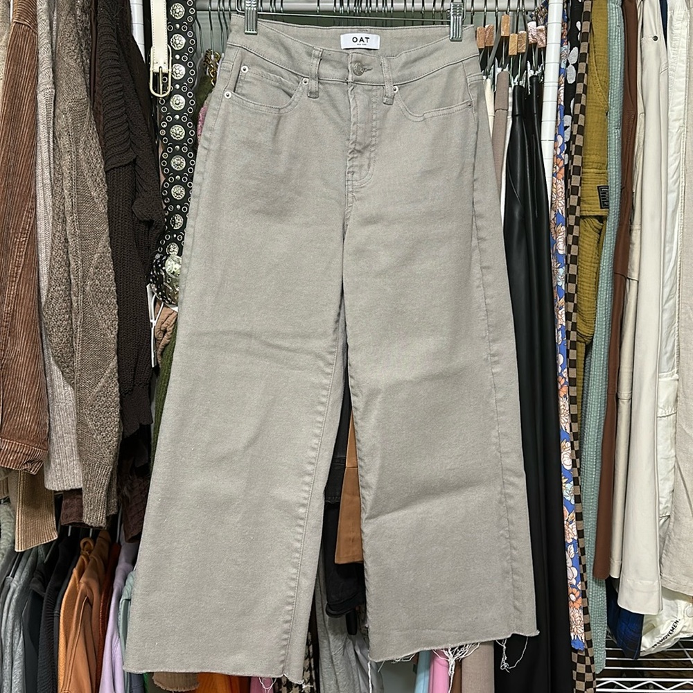 OAT New York High Rise Wide-Leg Crop Jeans